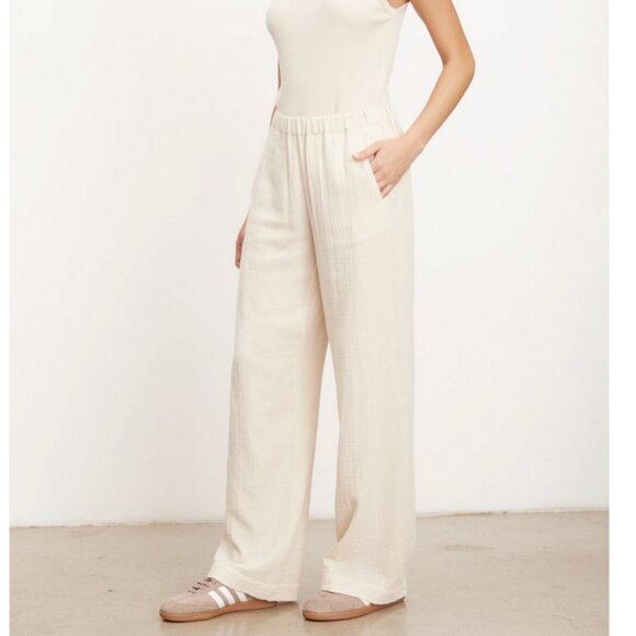 Velvet Jerry Cotton Gauze Cream Pant, Sz. Large - Picture 1 of 8